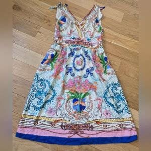 Anthropologie Collette Dinnigan Tied Acionna Silk Dress Size 8
